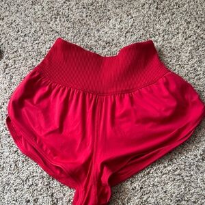 Vibrant High-Waisted Red Women's Shorts